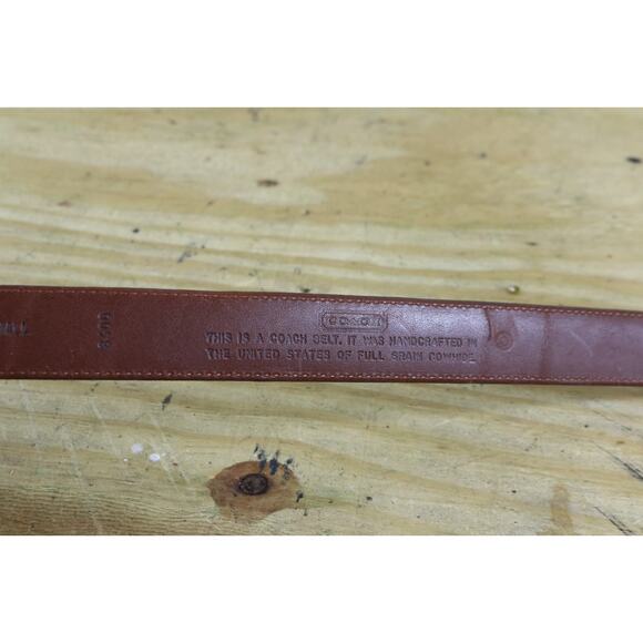 Coach Belt Womens Small Brown Leather Brass Buckle 8400 Vintage Handcrafted USA - Picture 4 of 7